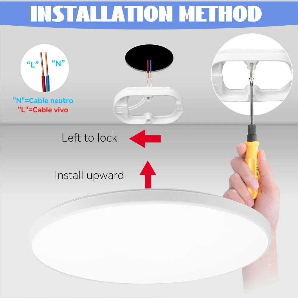 LED oyster ceiling light with easy installation design and slim frame.