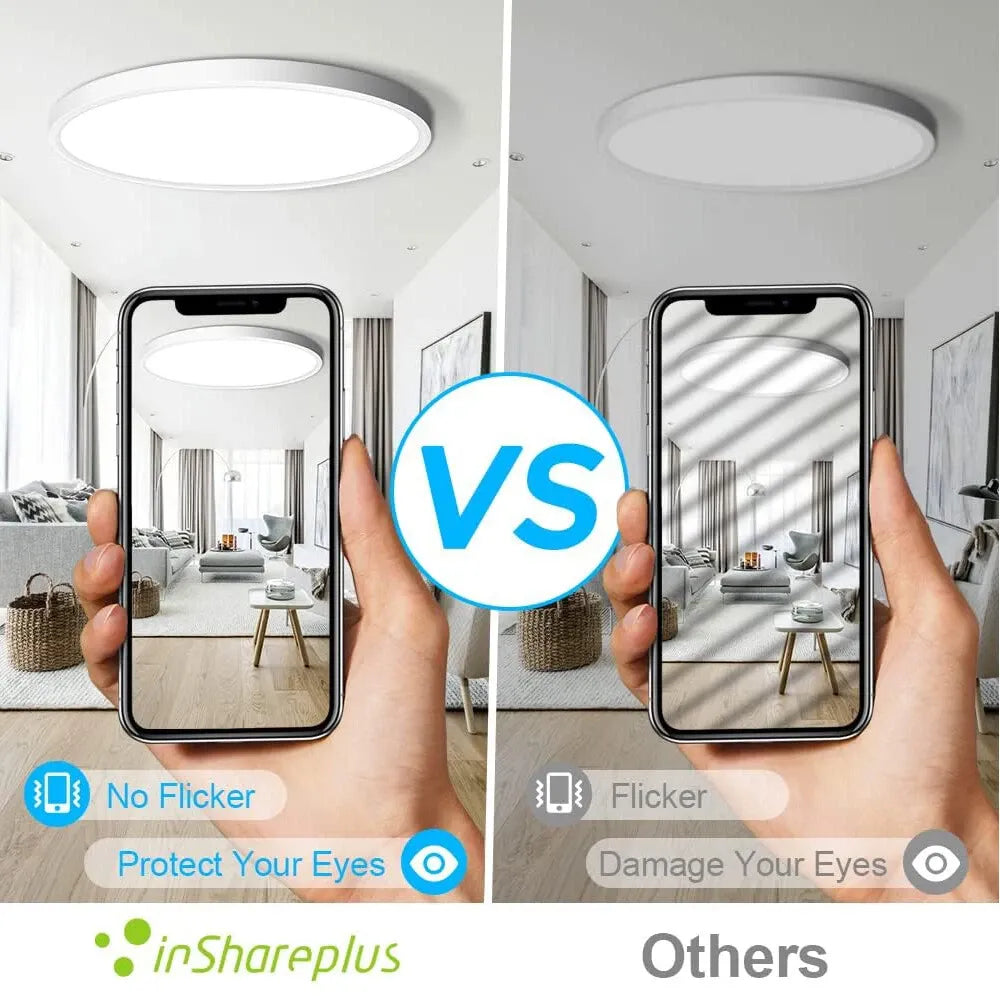LED oyster lights compared to traditional ceiling lights for brightness and efficiency.