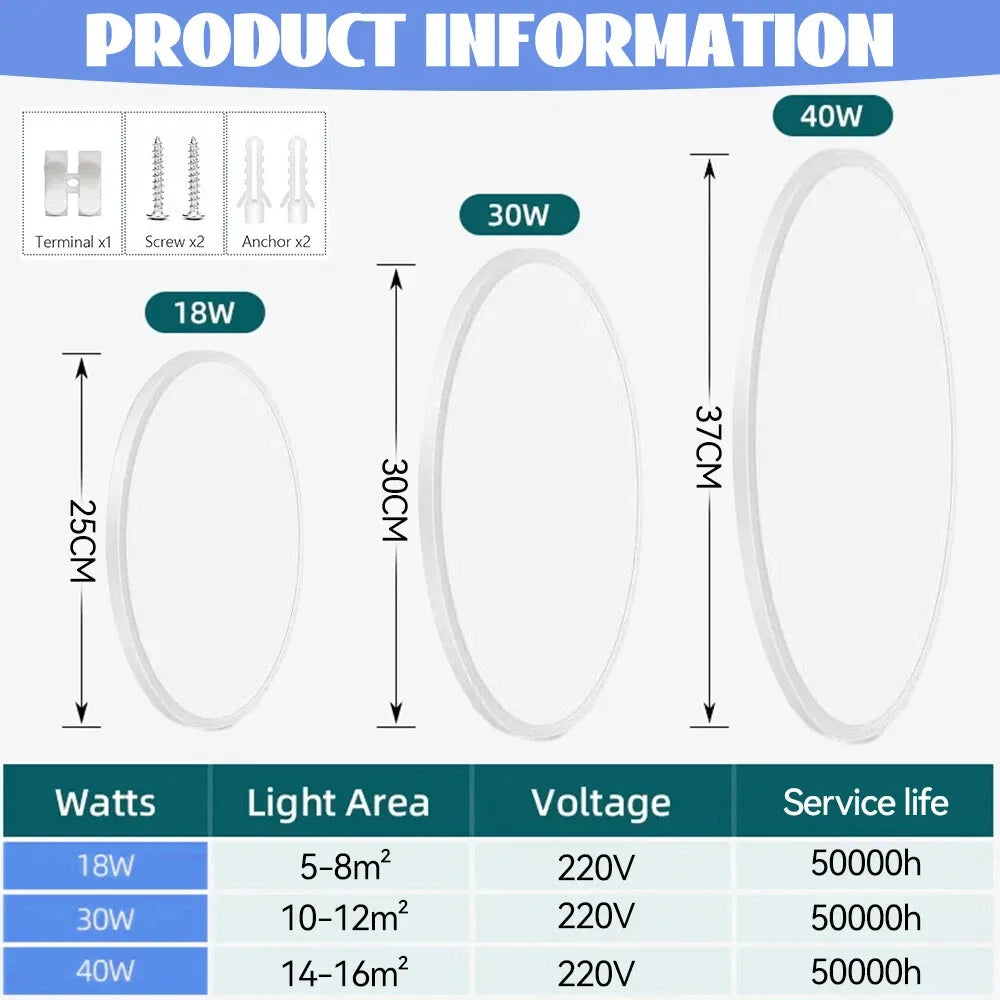 LED oyster ceiling light size and power options with energy efficiency ratings