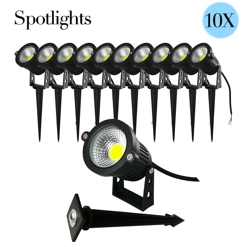 Solar spotlight kit – waterproof outdoor LED garden lights with multiple ground stakes for easy setup