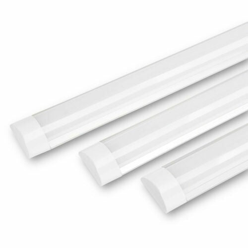White LED batten lights with slim housing for bright, even illumination
