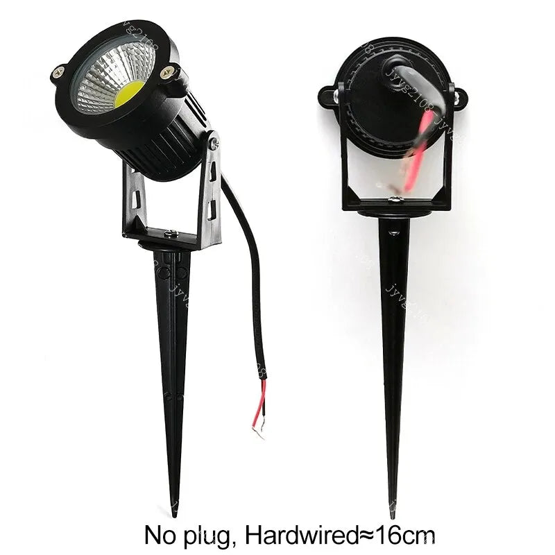 Pair of solar spotlights – weather-resistant LED lights for garden, path, or yard lighting
