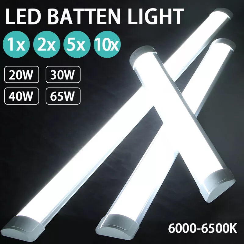 LED batten lights with energy-saving technology and sleek modern design.